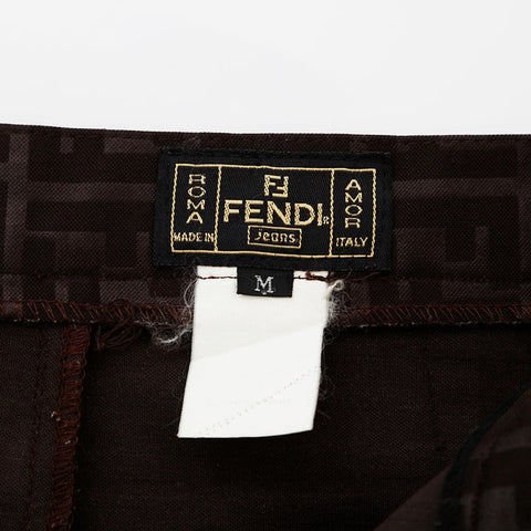 フェンディ FENDI Size:M ズッカ パンツ ブラウン WS9880