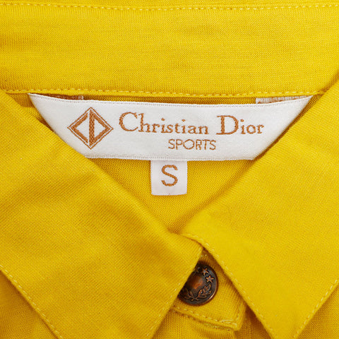 クリスチャンディオール Christian Dior ロゴ刺繍 ポロシャツ 長袖シャツ イエロー WS9884