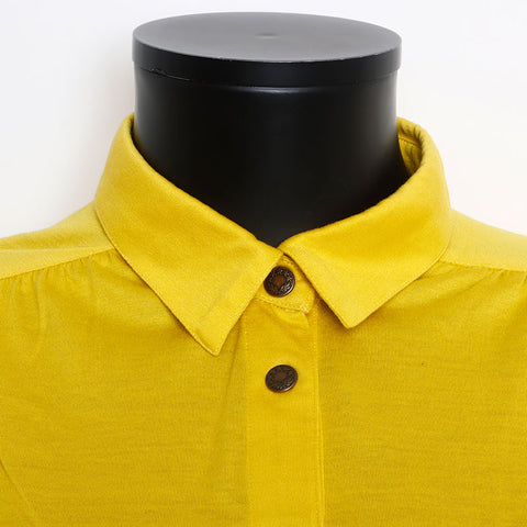 Christian Dior Christian Dior Logo besticktes Poloshirt Langarm Shirt gelb WS9884