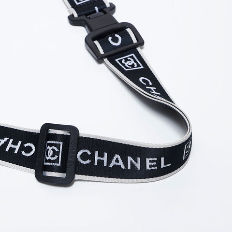 シャネル CHANEL チョコバー スポーツライン 10番台 メッセンジャーバック コットン ショルダーバッグ グレー WS9887