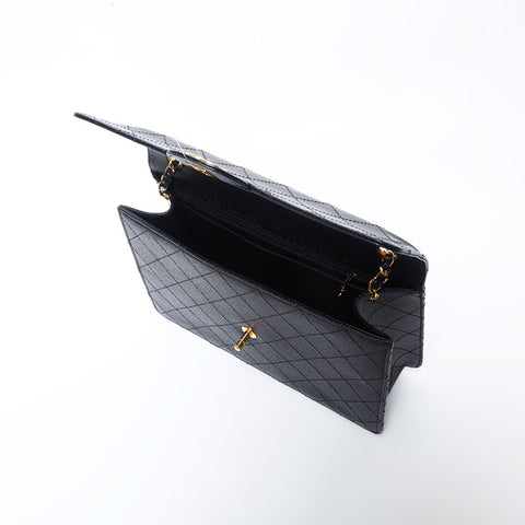 Chanel Chanel n ° 5 caviar peau jumbo matelasse chaîne de rabat à stitch sauvage sache d'épaule noir ws9892