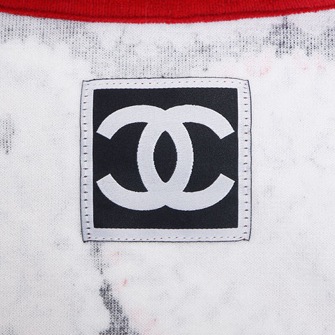 Chanel CHANEL Size:38 09P Velour All-over Pattern Zip-up Coco Mark Cardigan Red WS9905