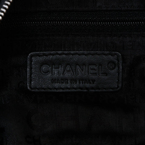 シャネル CHANEL 6番台 チェーン ニット レザー ココマーク ショルダーバッグ ブラック WS9909