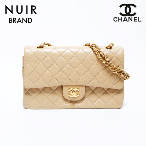 シャネル CHANEL 1番台 ダブルフラップ ダブルチェーン ラムスキン マトラッセ 25 ショルダーバッグ ベージュ WS9910 – NUIR  VINTAGE