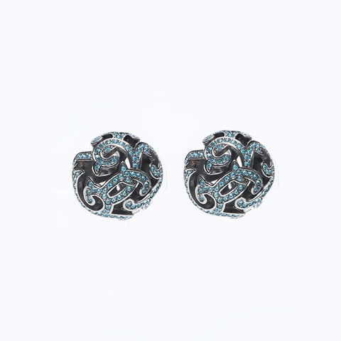 Boucles d'oreilles en strass dior chrétiens Silver Blue WS9935