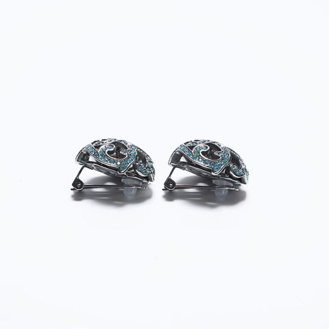 Boucles d'oreilles en strass dior chrétiens Silver Blue WS9935
