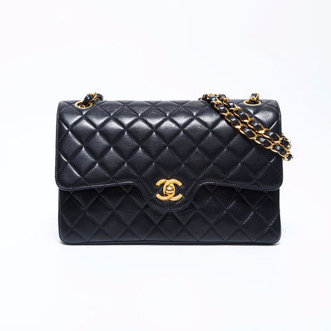 シャネル CHANEL ダブルフラップ ダブルチェーン マトラッセ 25 ショルダーバッグ ブラック WS9942