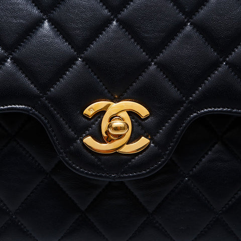 シャネル CHANEL ダブルフラップ ダブルチェーン マトラッセ 25 ショルダーバッグ ブラック WS9942