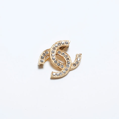 シャネル CHANEL 1980s ラインストーン ミニ ブローチ ゴールド WS9952