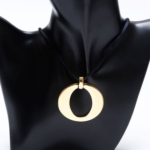 Christian Dior Round Vintage Pendant Necklace gold WS9965