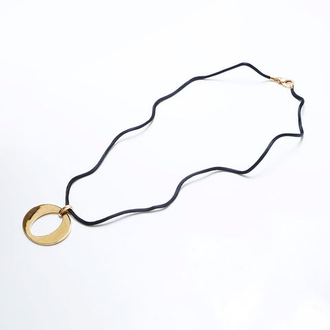 Christian Dior Round Vintage Pendant Necklace gold WS9965