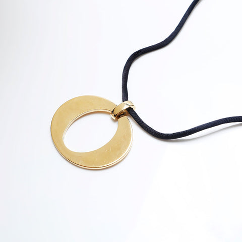 Christian Dior Round Vintage Pendant Necklace gold WS9965