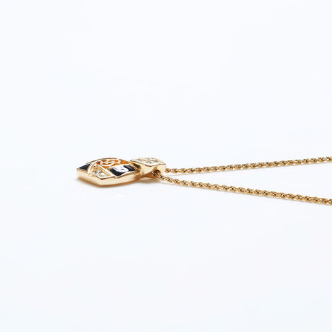 Christian Dior Rhinestone CD logo Necklace gold WS9967