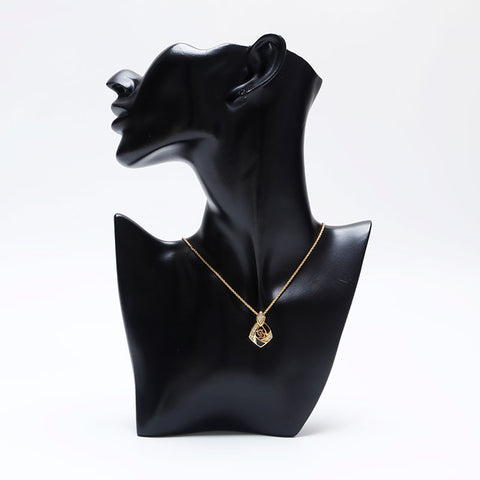 Christian Dior Rhinestone CD logo Necklace gold WS9967