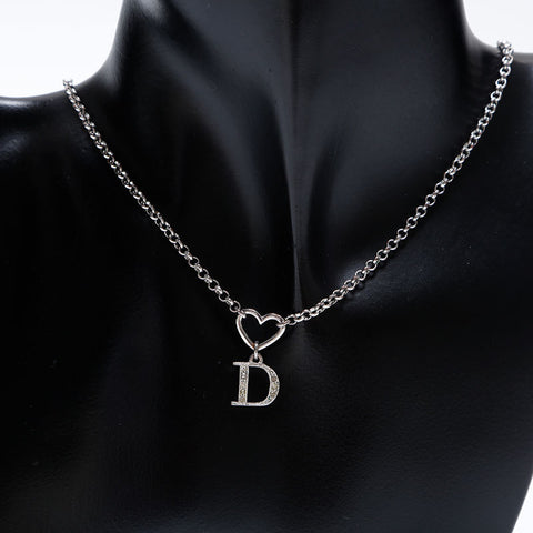 クリスチャンディオール Christian Dior ハート Dロゴ ネックレス シルバー WS9968