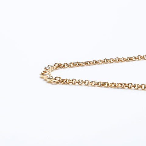 Christian Dior Vintage rhinestone CD logo Necklace gold WS9970