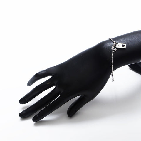 Christian Dior Logo heart bracelet Silver WS9974