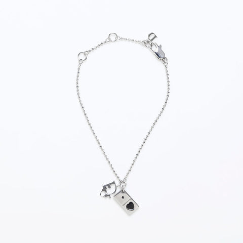 Christian Dior Logo heart bracelet Silver WS9974