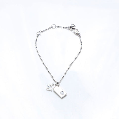 Christian Dior Logo Heart Bracelet Silver WS9974