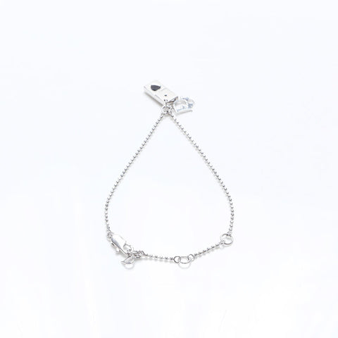 Christian Dior Logo heart bracelet Silver WS9974