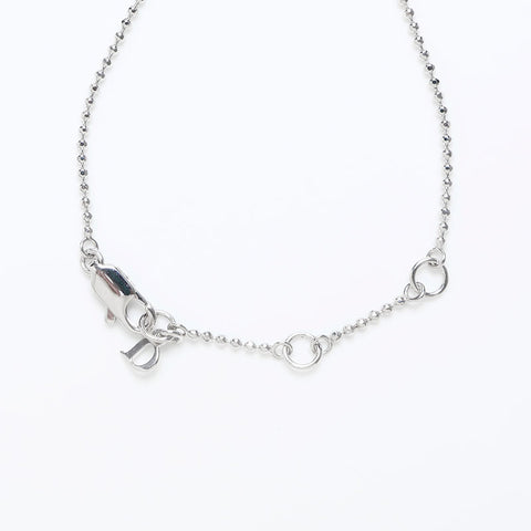 Christian Dior Logo heart bracelet Silver WS9974
