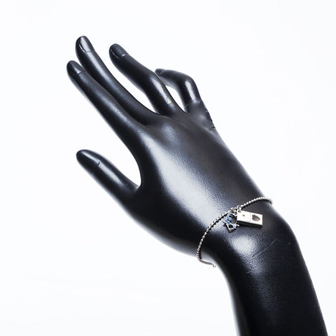 Christian Dior Logo heart bracelet Silver WS9974