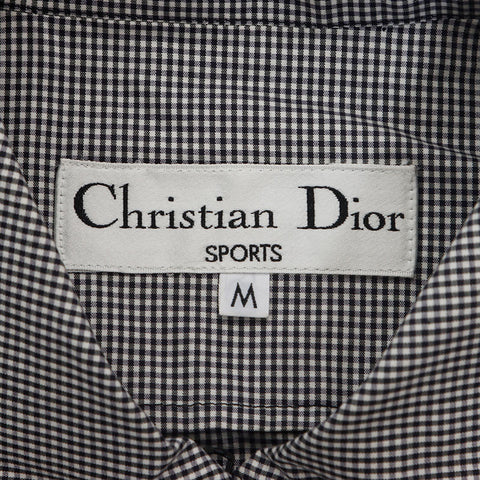 クリスチャンディオール Christian Dior スポーツ チェック コットン Size:M ロング コート ブラック ホワイト WS9980