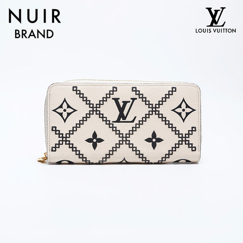 Louis Vuitton Louis Vuitton Monogram Brottery Portefeuille zippy long portefeuille beige WS9983