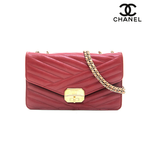 Chanel Mademoiselle 2,55 Kettenumhängetasche Red EIT0756