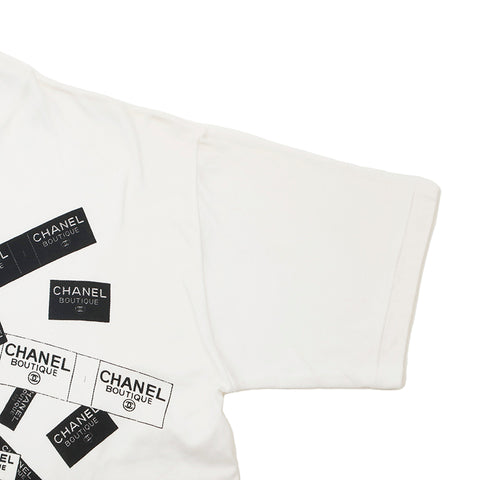 シャネル CHANEL ロゴテープ プリント 半袖Ｔシャツ ホワイト eit1090