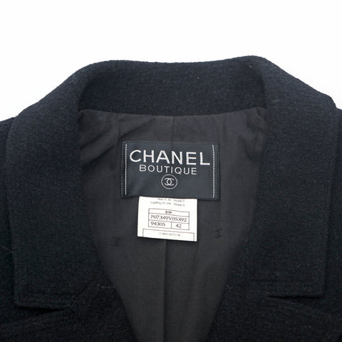 シャネル CHANEL ココボタン ツイード ジャケット スカート スーツ 97P セットアップ ブラック eit1096