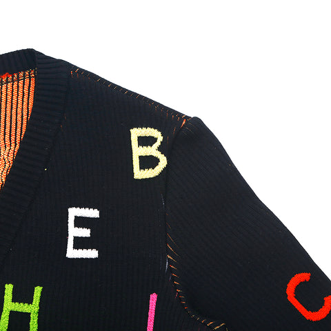 Chanel Chanel Logo Strick-Strickjagd-Top-Rock eingerichtet Multi-Color EIT1109