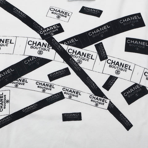 シャネル CHANEL ロゴテープ プリント 長袖Ｔシャツ ホワイト eit1113