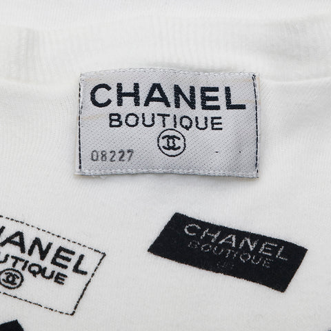 CHANEL logo tape print Long-sleeved T-shirt white eit1113