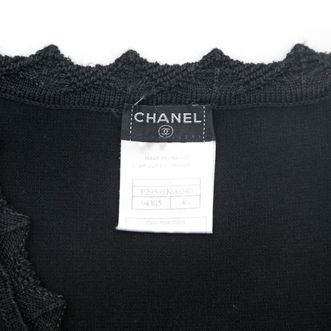 Chanel Coco Button Knit 06A Cardigan Black eit1127
