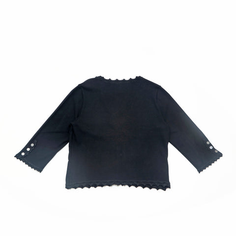 Chanel Coco Button Knit 06A Cardigan Black eit1127