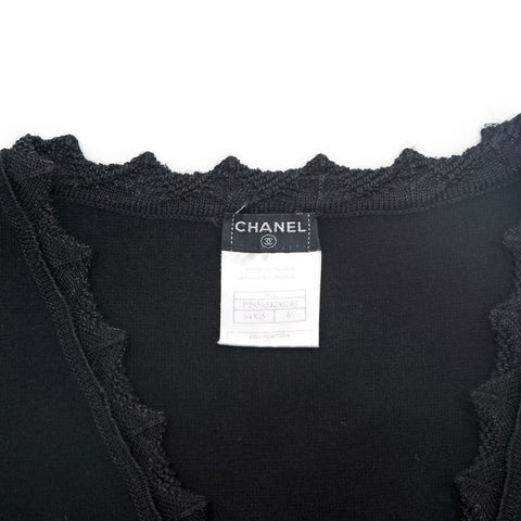 Chanel Coco Button Knit 06A Cardigan Black eit1127