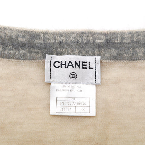 Chanel Cashmere Strick Camisole Cardigan 99c Vintage Ensemble Beige EIT1128