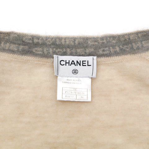 Chanel Cashmere Knit Camisole Cardigan 99c Ensemble vintage beige EIT1128