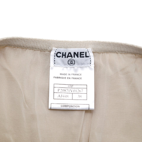 シャネル CHANEL ニット 半袖トップス スカート セットアップ ベージュ eit1129