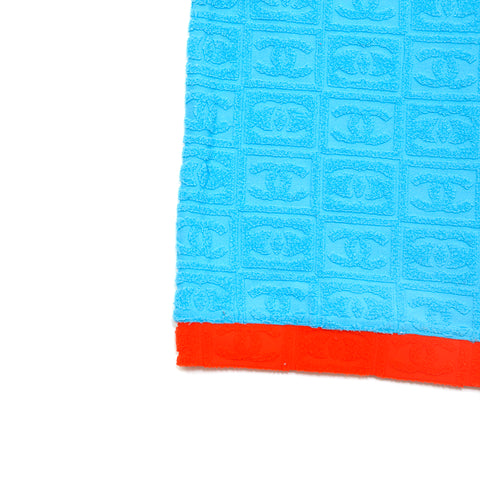 CHANEL COCO Mark Sports Line Jacquard Terry Cloth Top cardigan Blue x orange eit1138