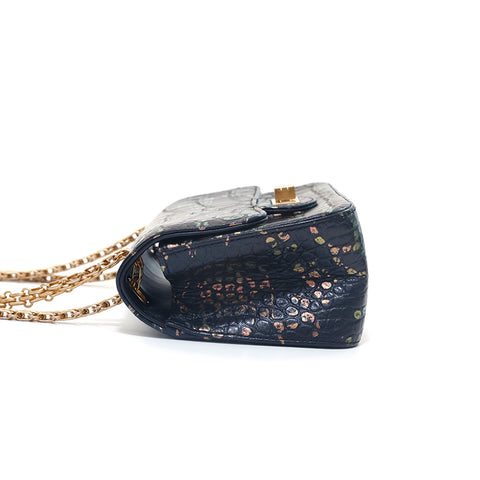 Chanel Chanel 2,55 Chaîne en relief Graphique en relief Sac à épaule Black Eit1146