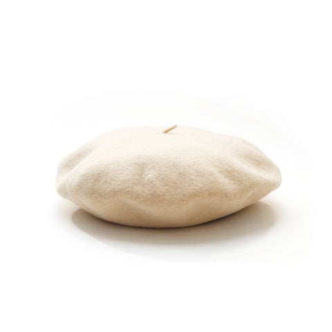 Chanel Coco Mark Vintage Beret Wool White eit1293