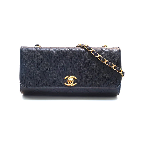 Chanel Chanel Matelasse Kaviar Turlock -Kette Mini Nr. 3 Umhängetasche Schwarz EIT1313