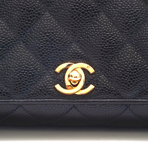 Chanel Chanel Matelasse Kaviar Turlock -Kette Mini Nr. 3 Umhängetasche Schwarz EIT1313