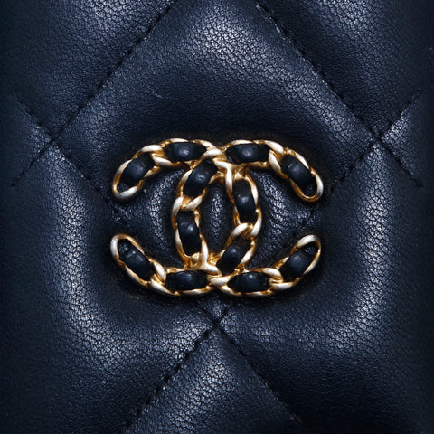 Chanel Lambskin Matelasse智能手机持有人移动外壳黑色EIT1391