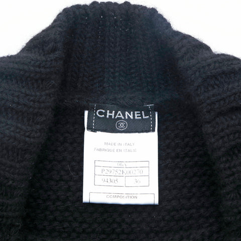 CHANEL Short Sleeve Size: 36 Knit 06A 2006 one piece wool black eit1431