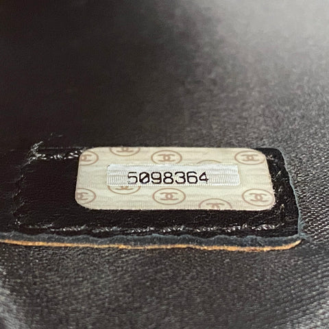 CHANEL 鱼子酱皮链条手提包 黑色 eit1875