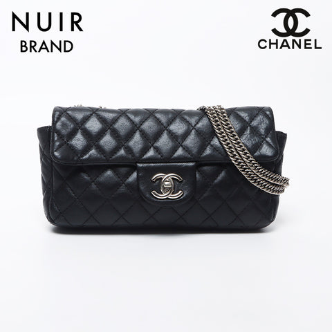 香奈儿香奈儿（Chanel Chanel）编号11 Matelasse银色硬件连锁肩袋黑色WS11736