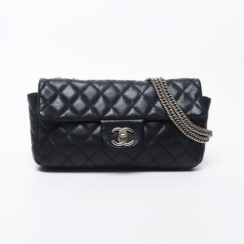 Chanel CHANEL No. 11 Matelasse Silver Hardware Chain Shoulder Bag Black WS11736